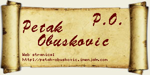 Petak Obušković vizit kartica